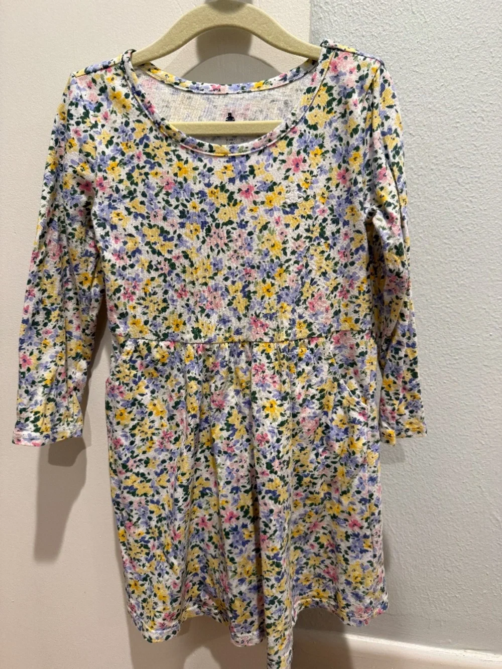 Gap Kids Girls Long Sleeved Cotton Floral Dress 4T